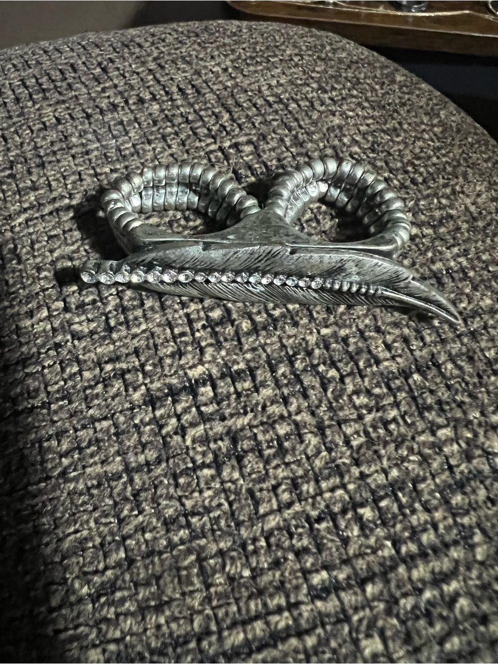 Feather knuckle ring double finger ring M84